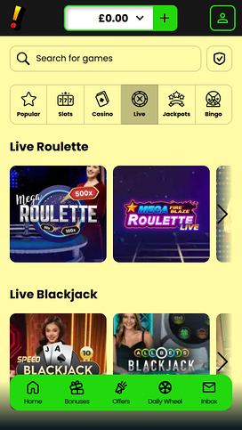 Incredible Spins Casino Mobile Live Dealer