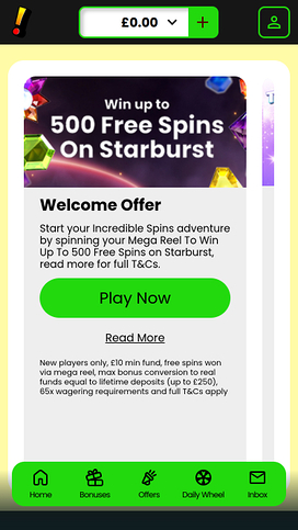 Incredible Spins Casino Mobile Promotions
