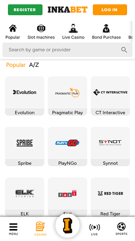 Inkabet Casino Mobile Game Developers