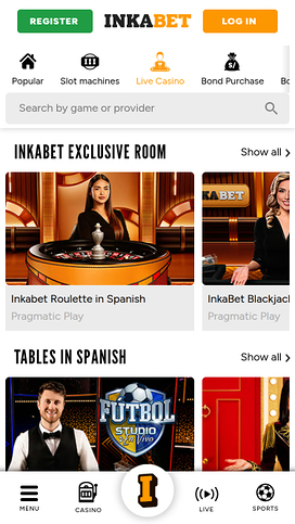 Inkabet Casino Mobile Live Dealer