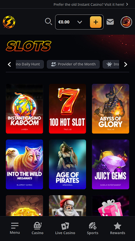 Instant Casino Mobile Games