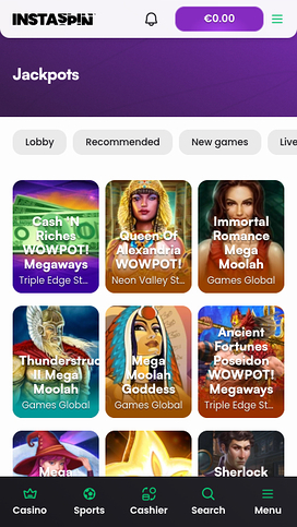 Instaspin Casino Mobile Jackpot