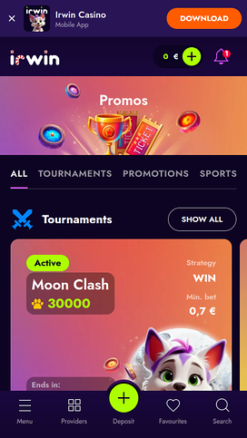 Promociones móviles del Casino Irwin