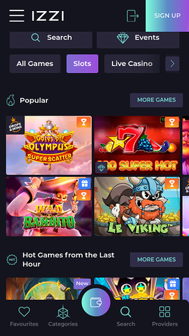 Izzi Casino Games Mobile