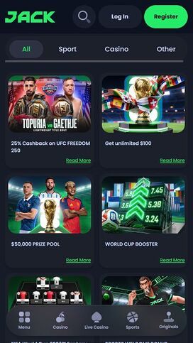 Promociones móviles de Jack Casino