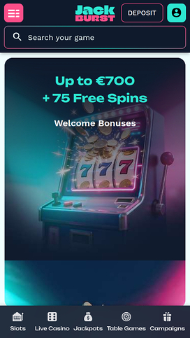 Jackburst Homepage Mobile