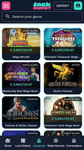 Jackburst Jackpot Mobile