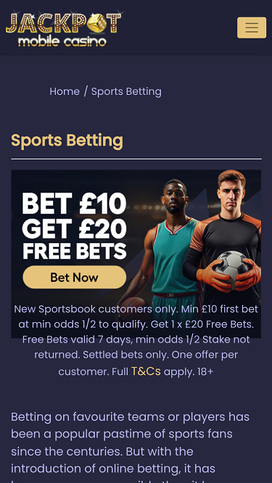 Jackpot Mobile Casino Sports Mobile