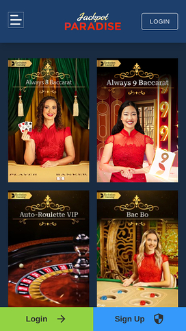 Jackpot Paradise Casino Live Dealer Mobile