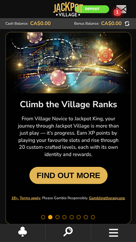 Jackpot Village Casino Homepage Mobile