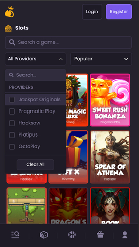 Jackpot.bet Casino Game Developers Mobile