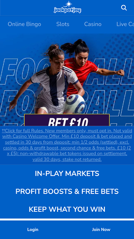 Jackpotjoy Casino Sports Mobile