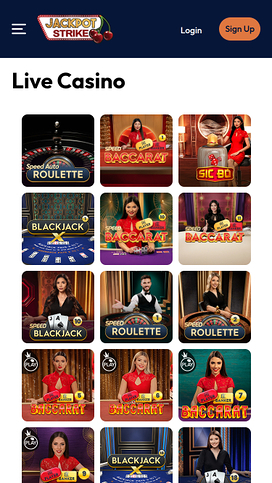 Jackpotstrike Casino Live Dealer Mobile
