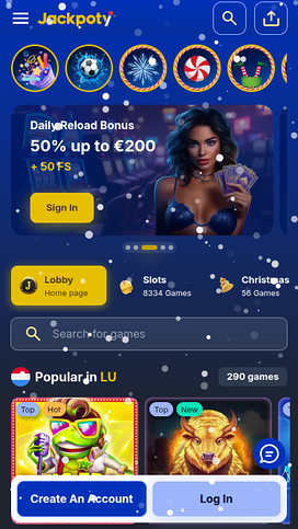 Jackpoty Casino Homepage Mobile
