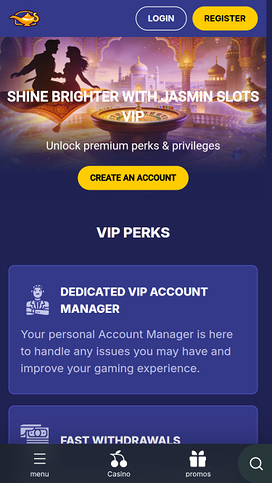 JasminSlots Casino Mobile VIP