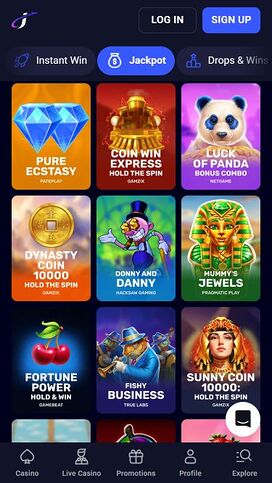 Jackpot móvil del casino Jet4bet