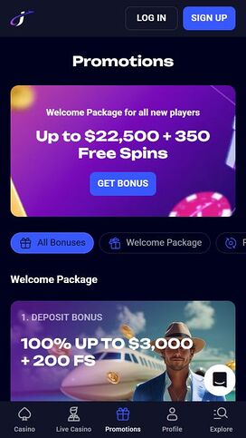 Promociones móviles del casino Jet4bet
