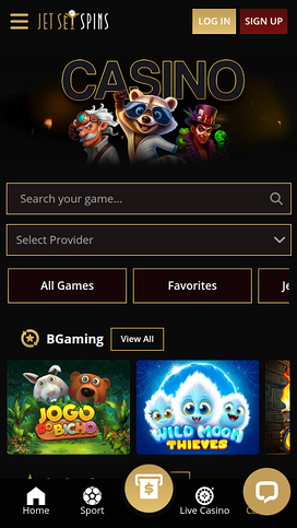 JetSetSpins Casino Mobile Games