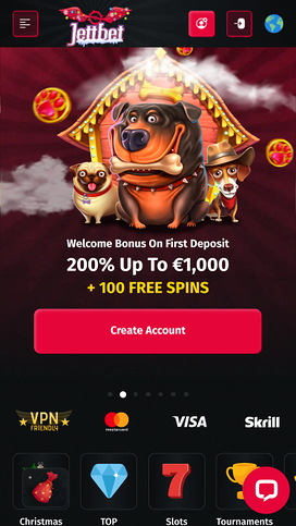 Jettbet Casino Homepage Mobile