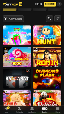 Jetwin Casino Games Mobile