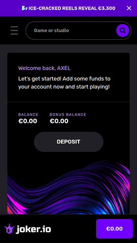 Joker.io Homepage Mobile