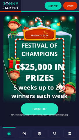 Jonny Jackpot Casino Homepage Mobile