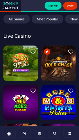 Jonny Jackpot Casino Live Dealer Mobile