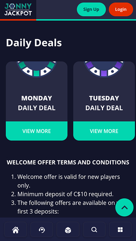 Jonny Jackpot Casino Promotions Mobile