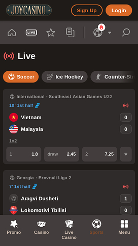 Joy Casino Mobile Live sports