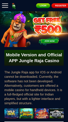 JungleRaja Casino Mobile Mobile Version