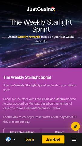 JustCasino Mobile Promotions