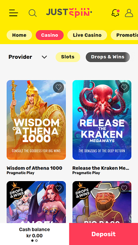 Justspin Casino Mobile Drops and Wins