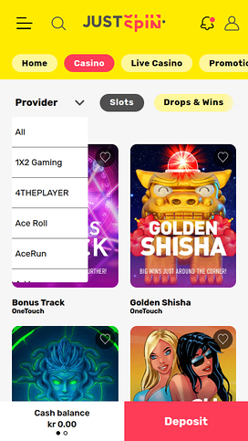 Justspin Casino Mobile Game Developers