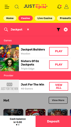 Justspin Casino Mobile Jackpot