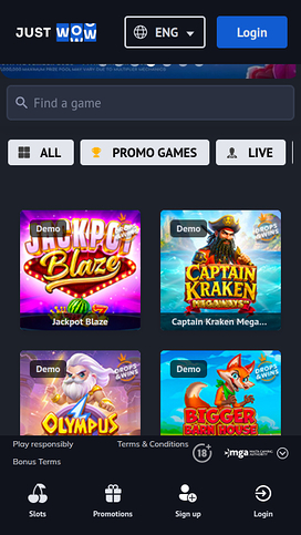 JustWOW Casino Mobile Drops and Wins