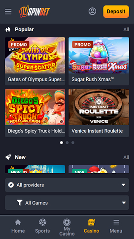 JVSPINBET Casino Mobile Games