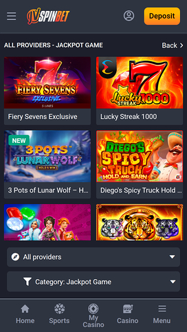 JVSPINBET Casino Mobile Jackpot