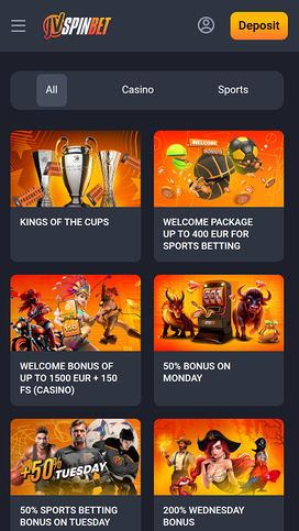 JVSPINBET Casino Mobile Promotions