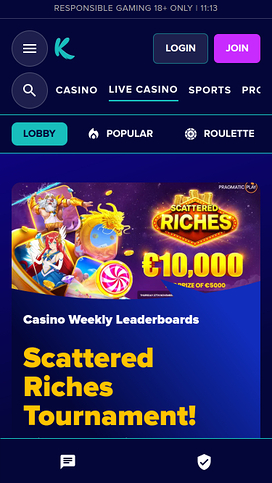 Karamba Casino Live Dealer Mobile