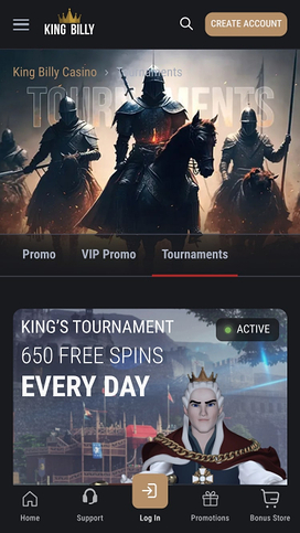 King Billy Casino Tournaments Mobile