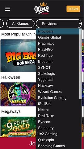 King Casino Game Developers Mobile