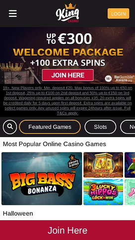 King Casino Homepage Mobile