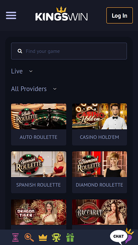 KingsWin Casino Mobile Live Dealer
