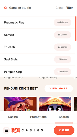 Koi Casino Mobile Game Developers