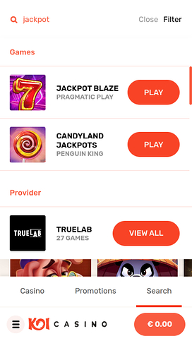Koi Casino Mobile Jackpot