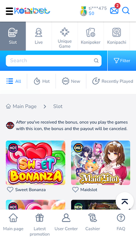 Konibet Casino Mobile Games