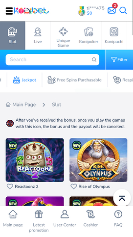 Konibet Casino Mobile Jackpot