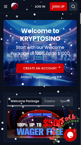 Kryptosino Casino Mobile Homepage
