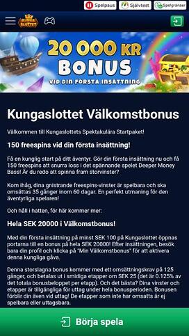 Kungaslottet Casino-kampanjer på mobilen