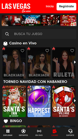 Las Vegas En Vivo Casino Mobile Homepage
